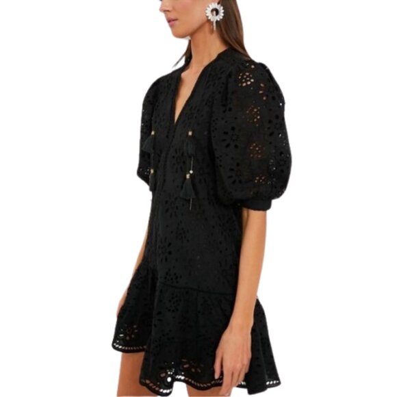 Bell By Alicia Bell Popover Mini Flounce Embroidered Eyelet Dress - Picture 2 of 10